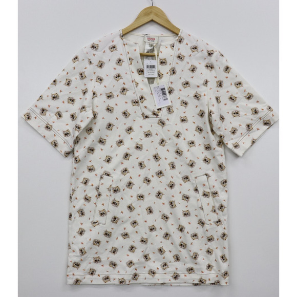 PAUL & JOE SISTER Cat Print Denim Shift Dress Pockets Sz 36 US 4/6 Free People - Picture 9 of 16